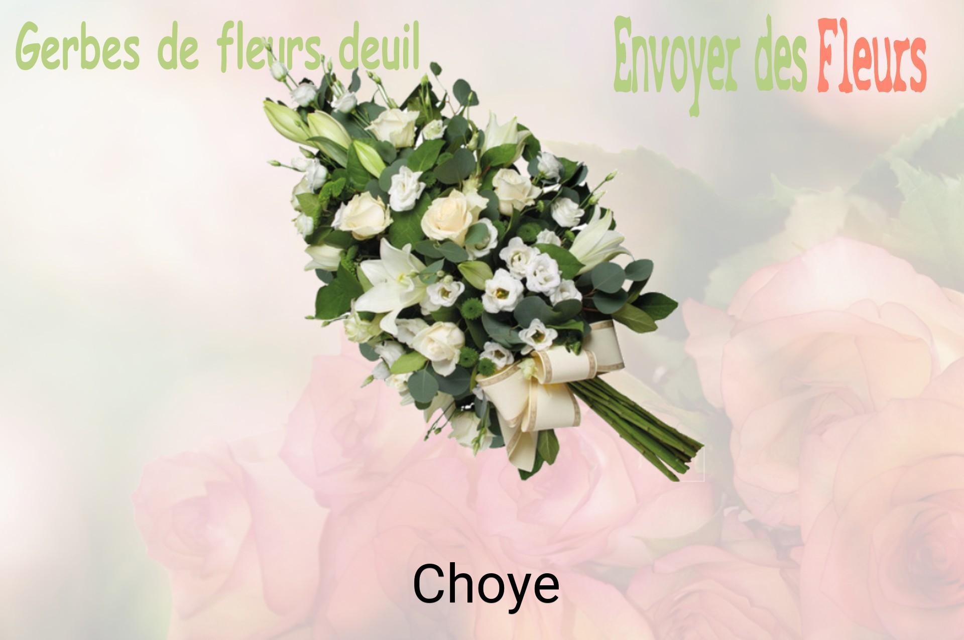 Gerbe de fleurs de deuil livrée à Choye